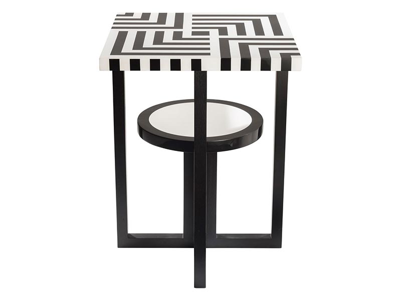 Ochre at Home - Black and white side table