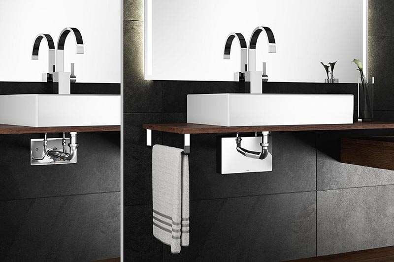 Viega's concealed connection box to enhance the aesthetic and functional value of washstands