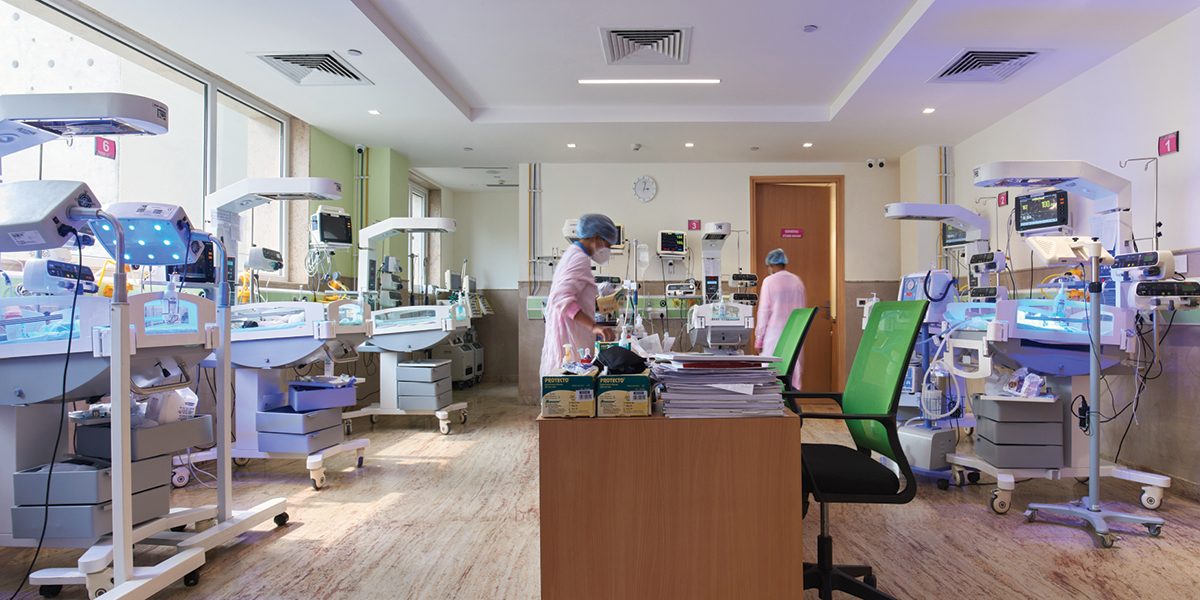 a vertical zoning system for the hospital