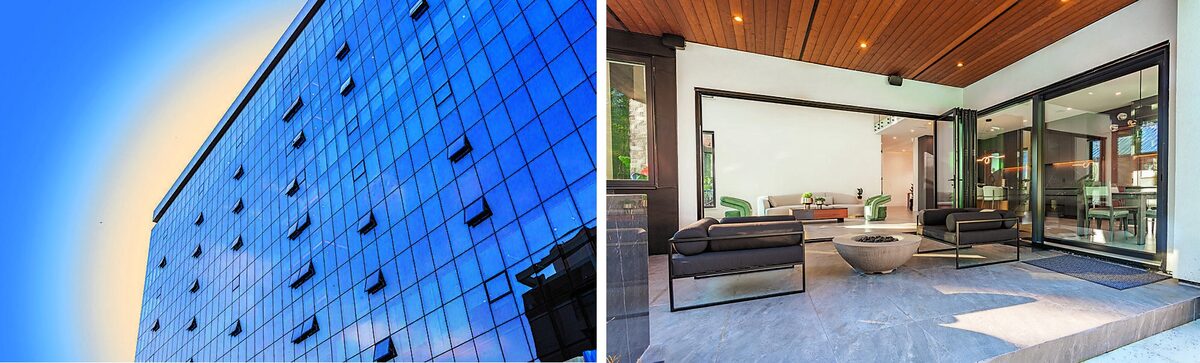 Koemmerling glass façade and folding doors