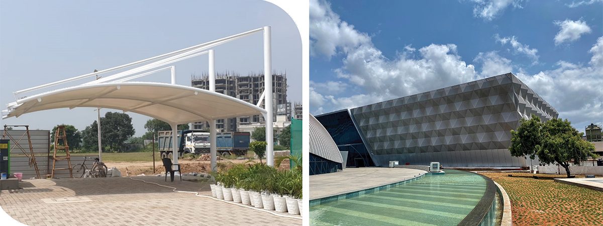 the spaces covered by tensile need less energy