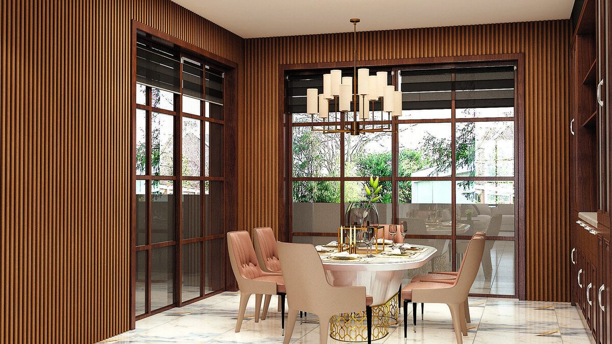 interior timber dining room