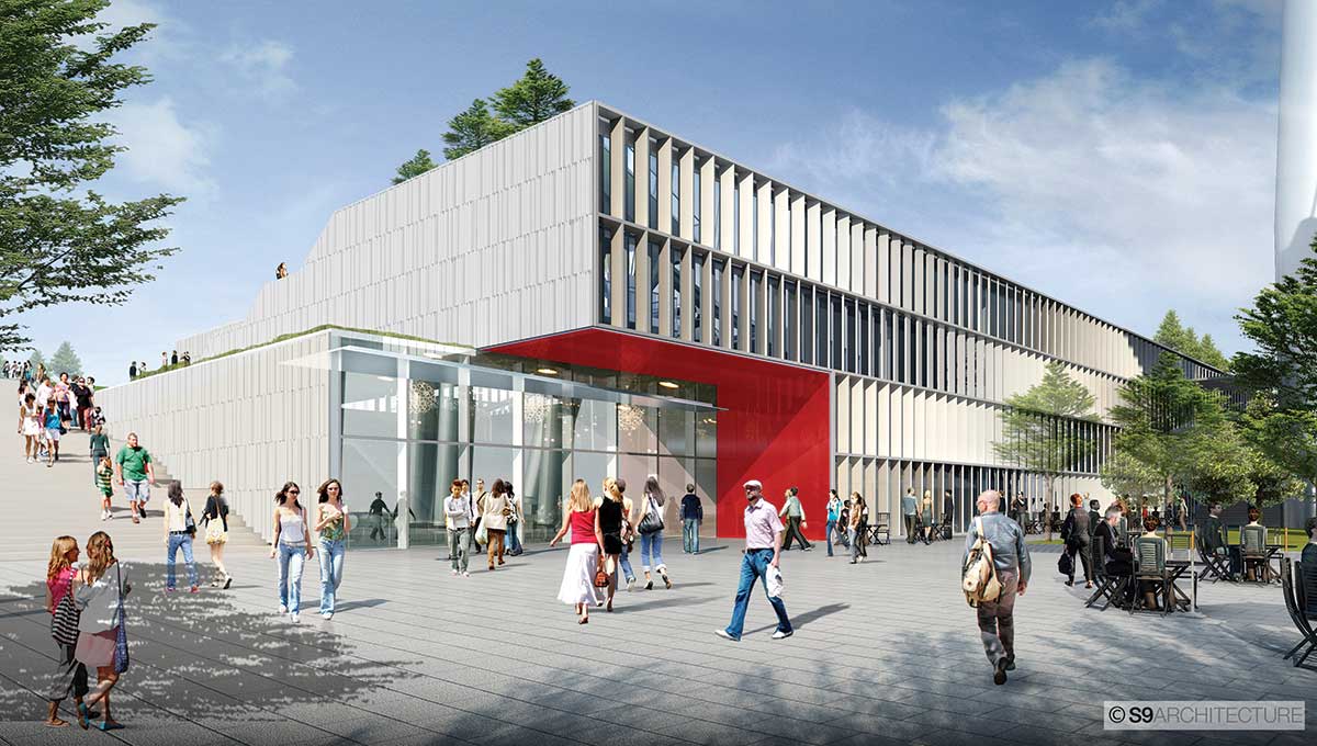 The terminal building at NY Wheel development