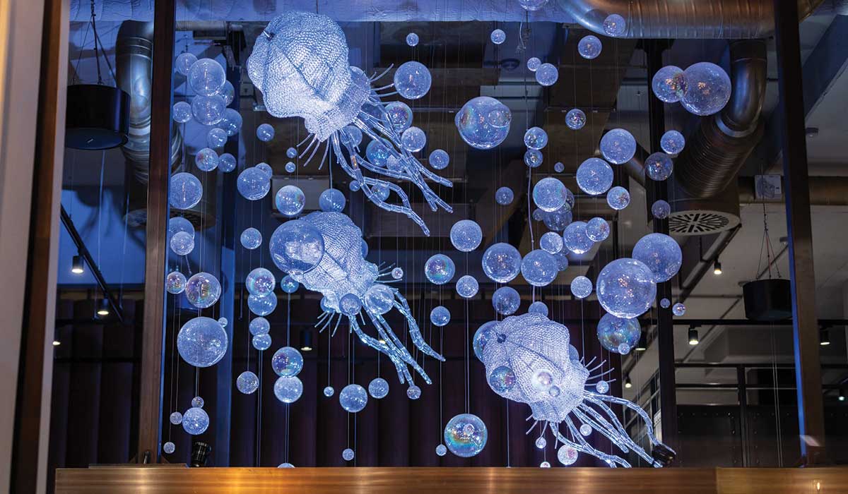 Czech lighting giant Sans Souci has illuminated Nautilo Restaurant in Lübeck, Germany, with a dynamic lighting installation