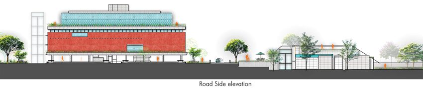 Sanskar Kendra Road Side Elevation