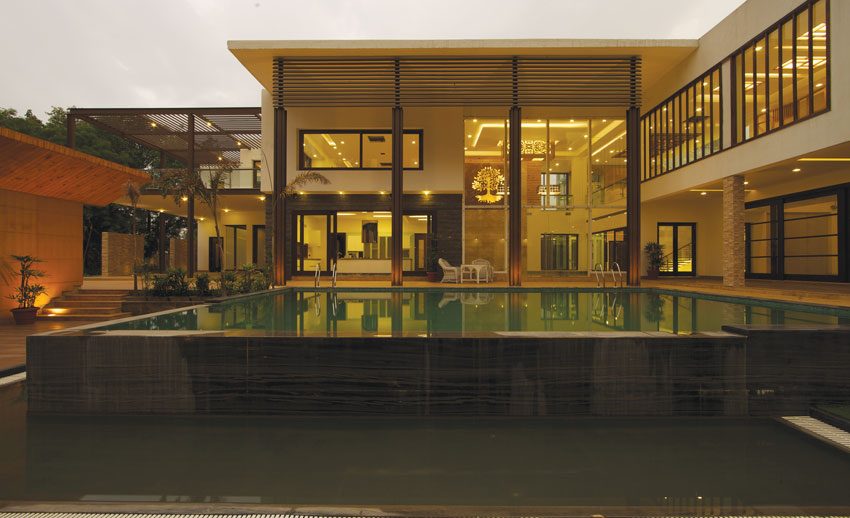 Sachdeva Farmhouse EVENING VIEW FROM GYM