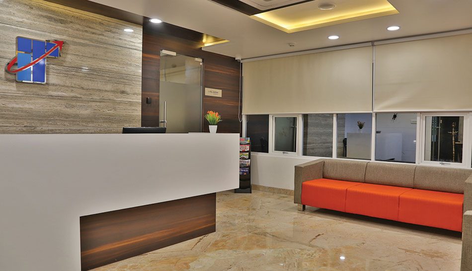 Reception area Italian flooring and cladding used