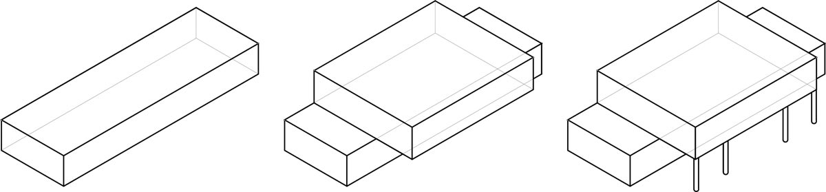 The projection of the upper floor gave a covered porch to the lower floor