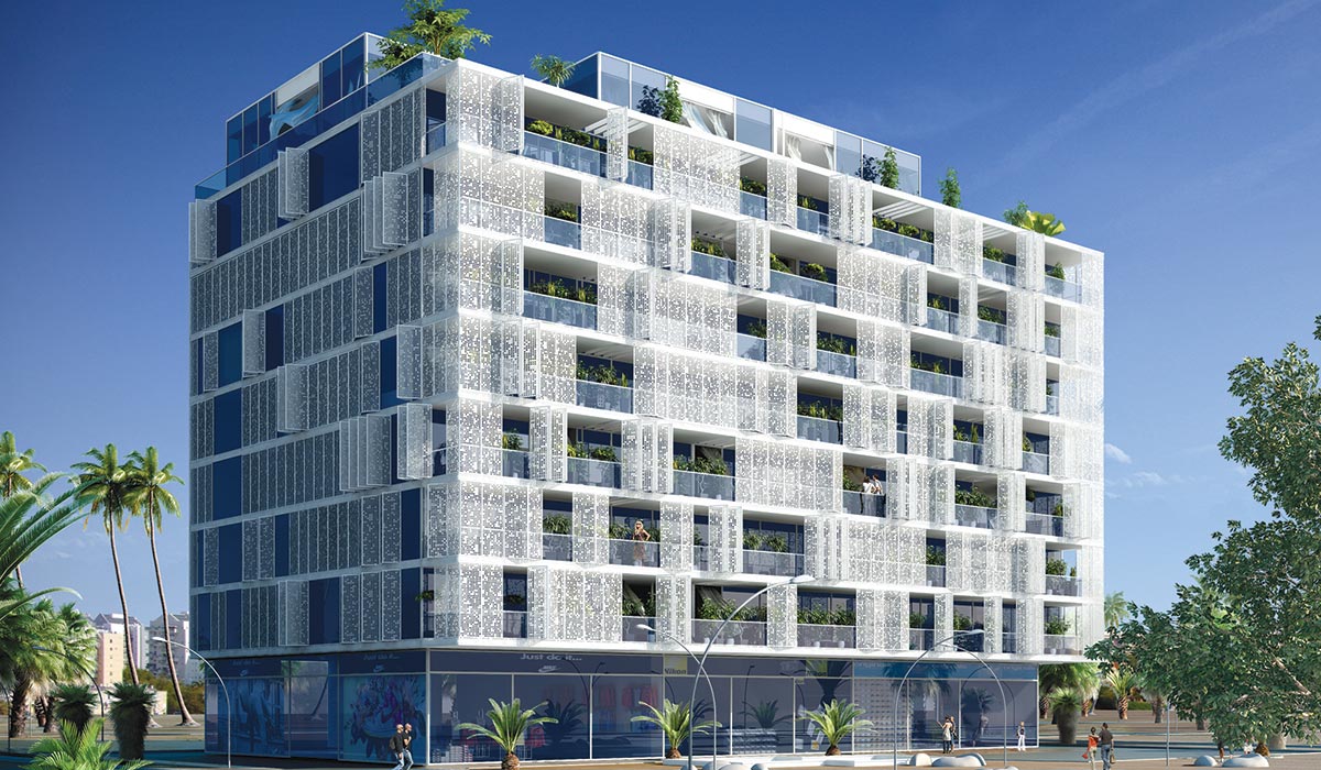 The Cubist Art-inspired ten-story property designed by Ilan Pivko Architects