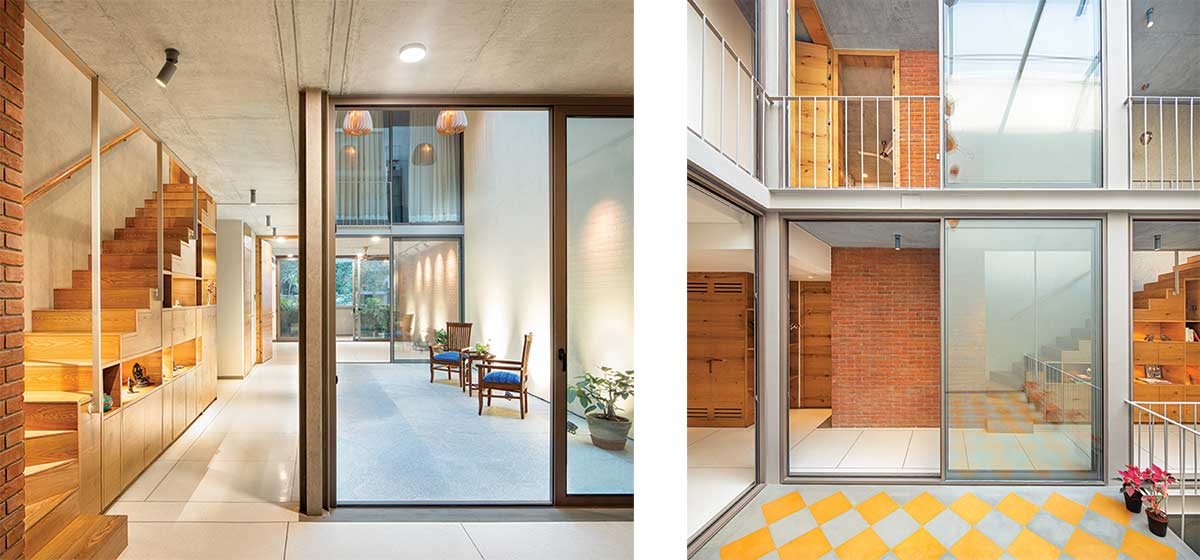 Stacked House in New Delhi is a compact residence designed by Studio Lotus