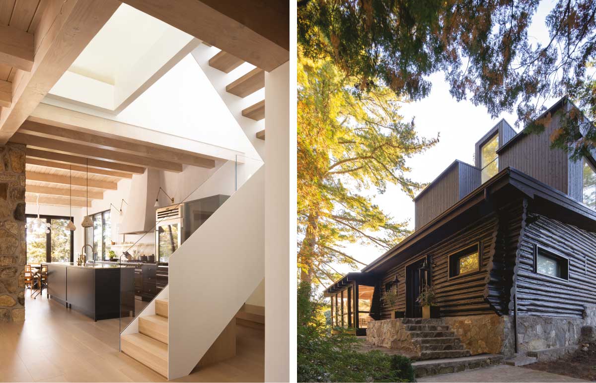 Paul Bernier Architecte renovation of this log cabin