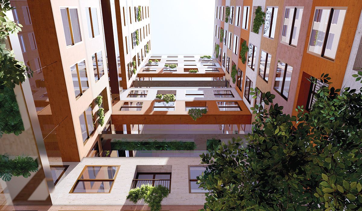 a green, social, and porous residential building