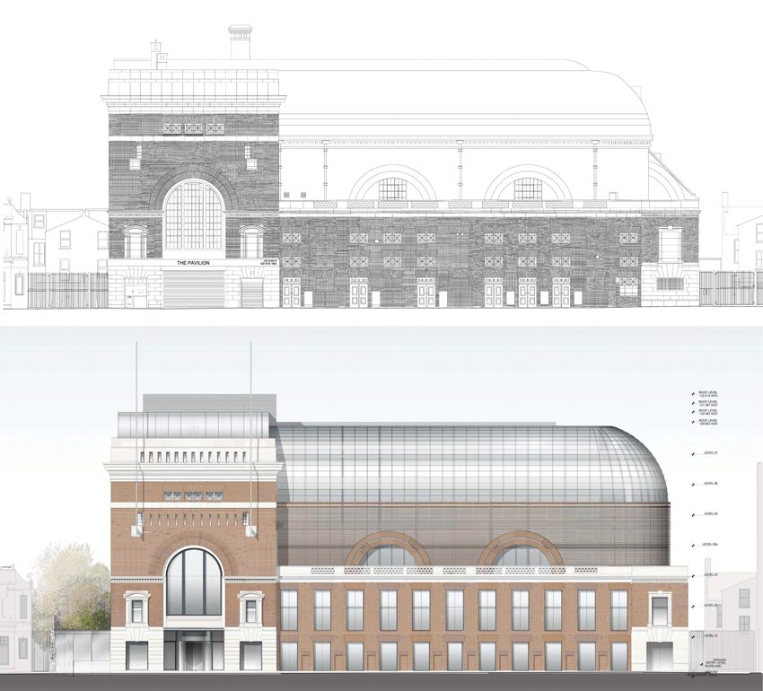 Elevation of Shepherds Bush Pavilion