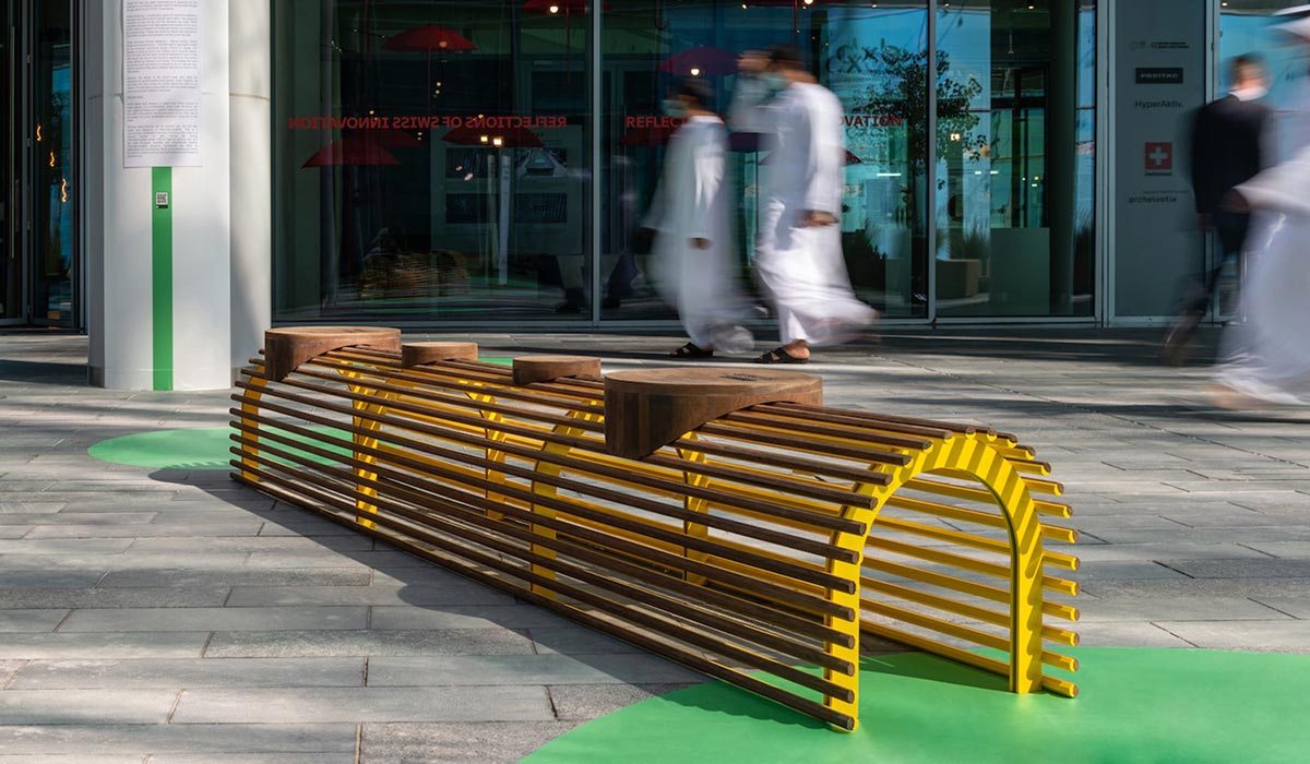 AHEC unveils three COVID-proof outdoor benches at Dubai Design Week 2020