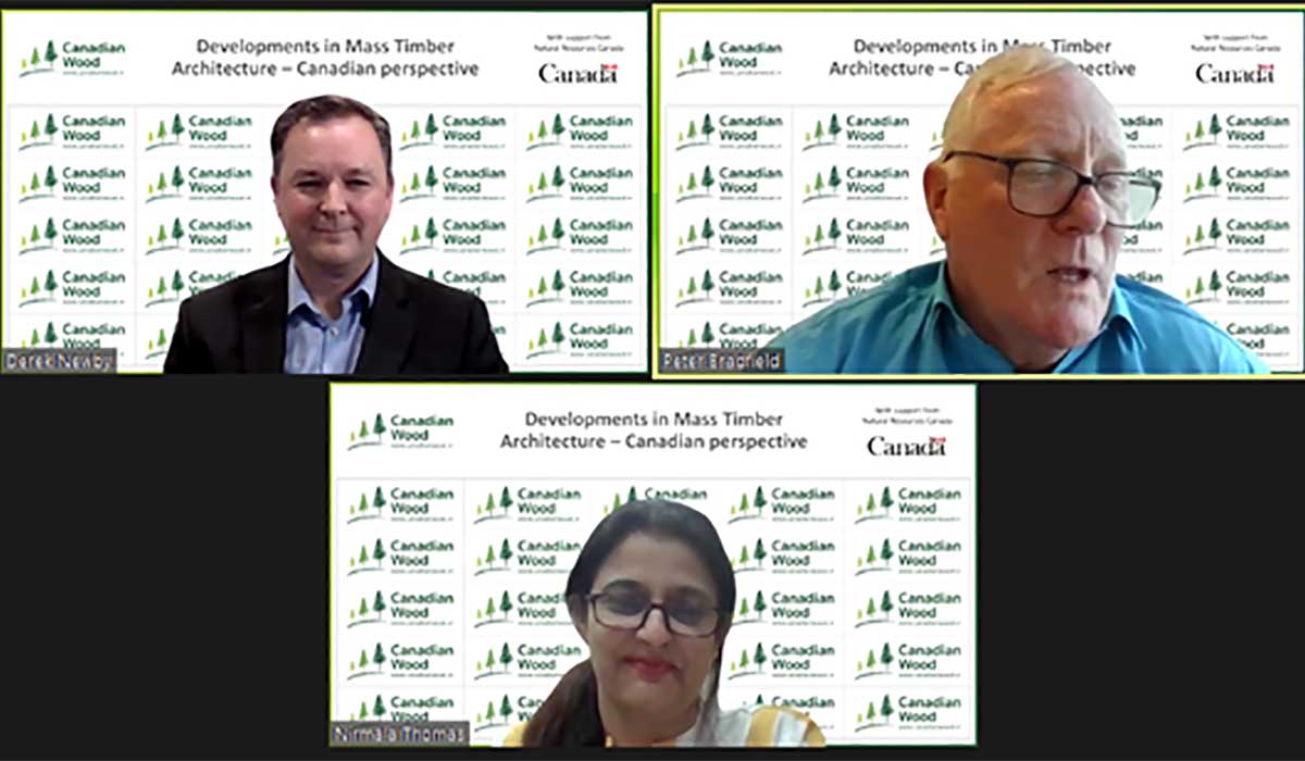 In discussion, Derek Newby (top left) – International architect & guest speaker, Peter Bradfield (top right) – Technical advisor, FII India and Nirmala Thomas (bottom center)– Director, Market Development, FII India