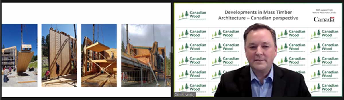 Discussion on assembly with prefabricated elements for mass timber construction.