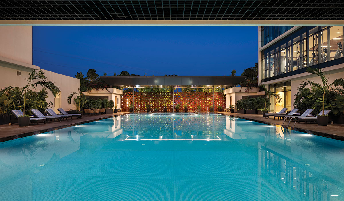 the clubhouse is part of a residential complex