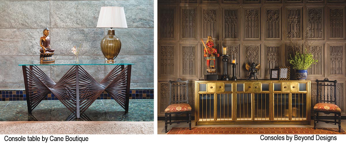 Console table by Cane Boutique