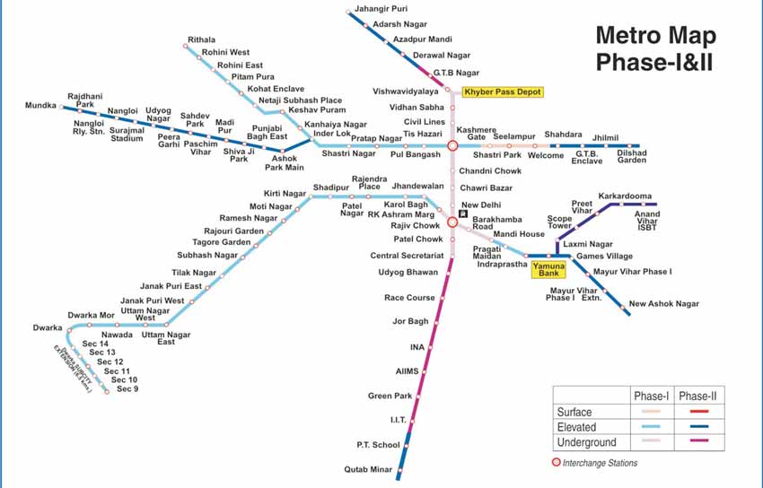 Delhi Metro Interchange Station