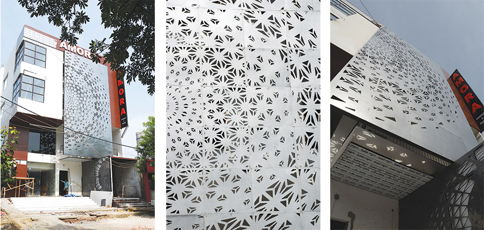 Perforated Façade for a boutique hotel in New Delhi by rat[LAB]