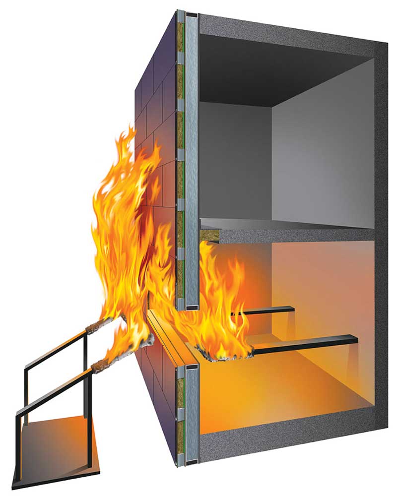 NFPA-285 fire test chamber