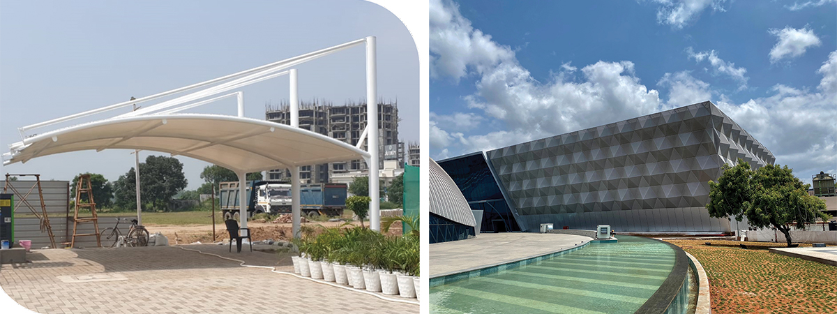 the spaces covered by tensile need less energy