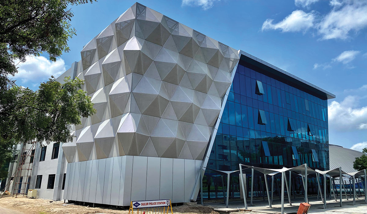 PSG College of Architecture The building’s structure is wrapped in a 3D diamond shaped