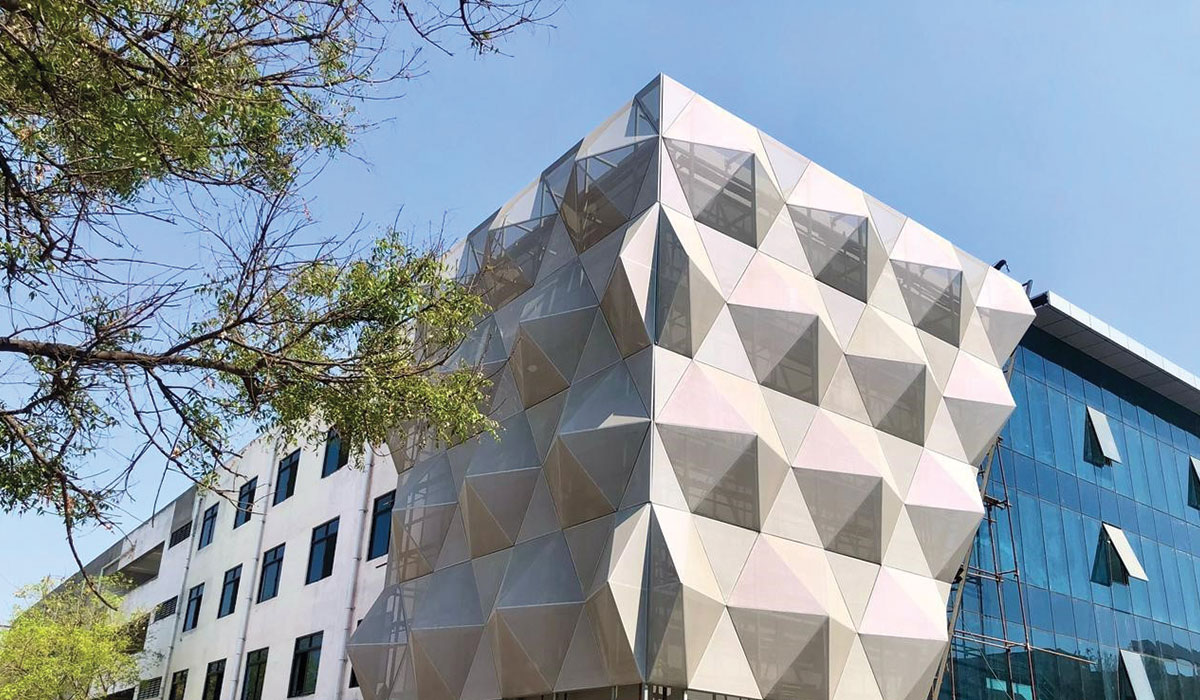 PSG College of Architecture The building’s structure is wrapped in a 3D diamond shaped
