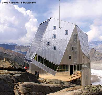 Monte Rosa Hut in Switzerland