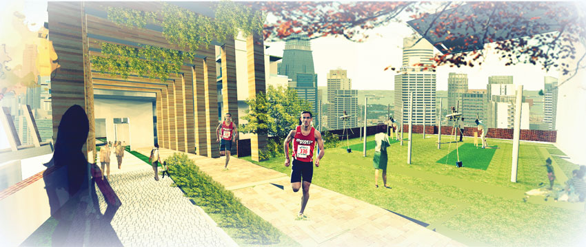Sports In The Sky Towers Internal Render Jogging Track