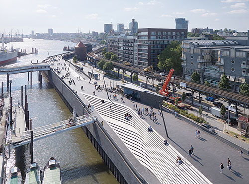 Zaha Hadid Architects completes  sculptural Niederhafen River Promenade in Hamburg, Germany
