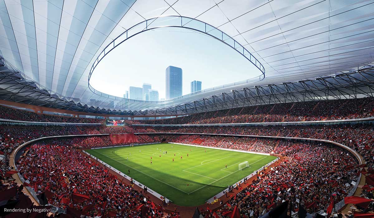 Zaha Hadid Architects design of the new Xi'an International Football Centre