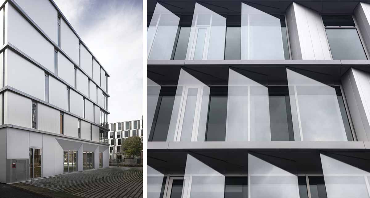 Barbarito Bancel Architectes create a vertical glass louver facade