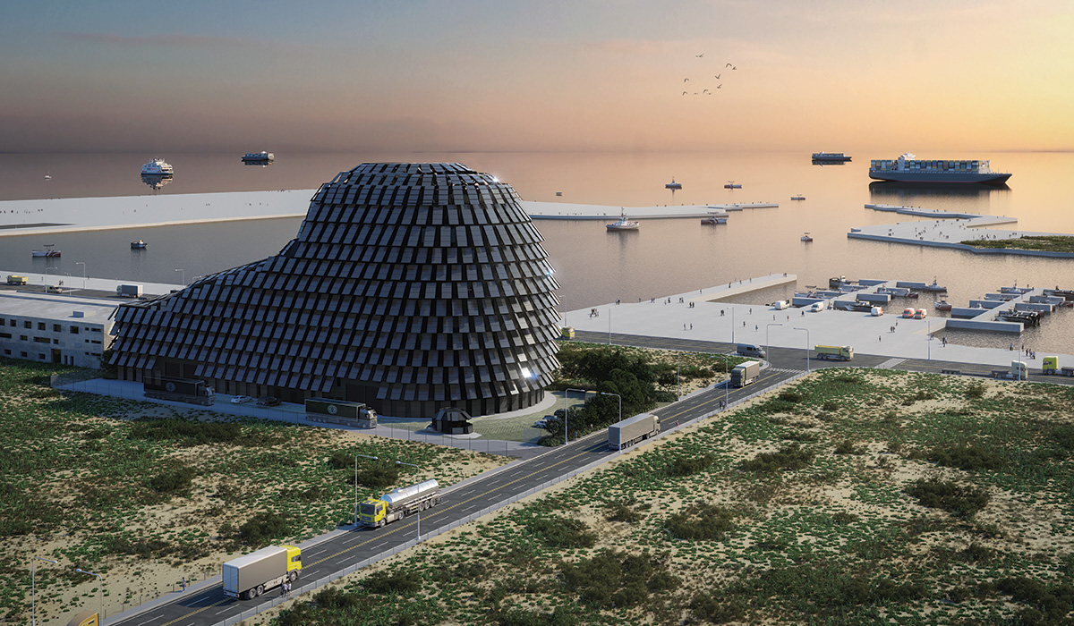 the energy-generating features of Sun Rock building make