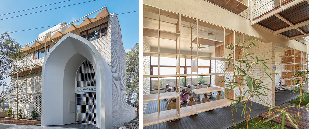 The design of a Madrassa mosque was built originally to provide shelter and education to underprivileged Muslim children