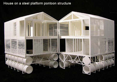 Floating House on Steel Pontoon