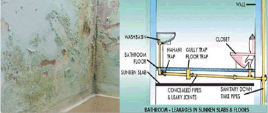 Bathroom Ceiling Water Leakage Plumbing
