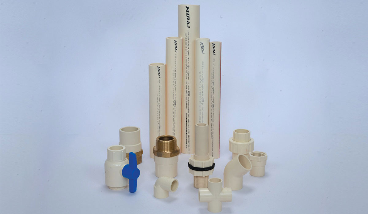 PVC pipes and fittings in construction
