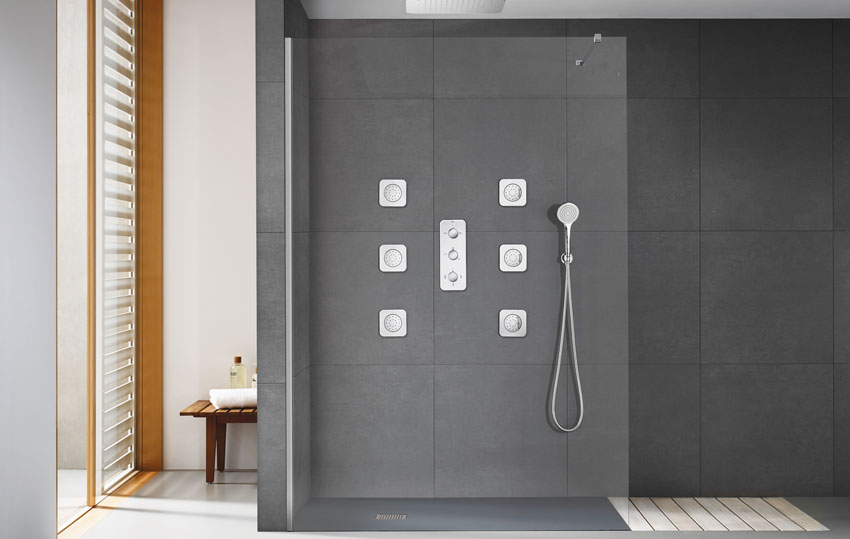 Roca's Puzzle Collection Creates Personalized Hydro Massage Shower Space