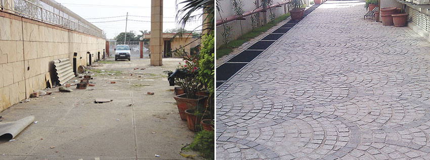 Before And After Hard Paved Open Spaces