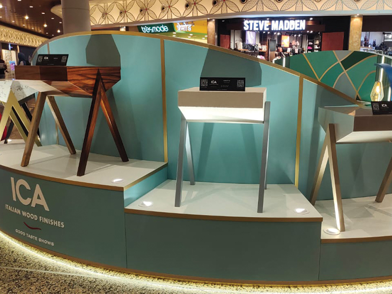 ICA Pidilite Italian wood finishes create   grand display at Mumbai Airport