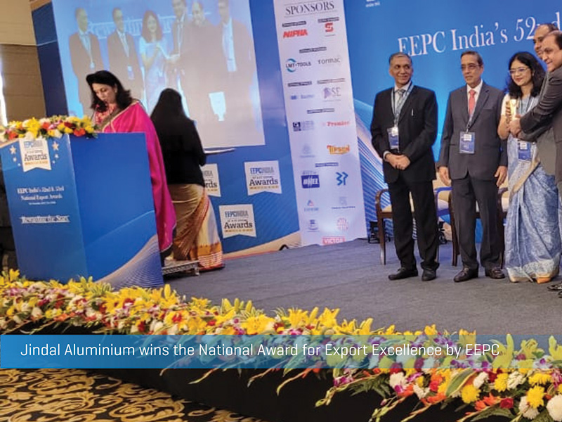 Jindal Aluminium wins National Award for Export Excellence by EEPC