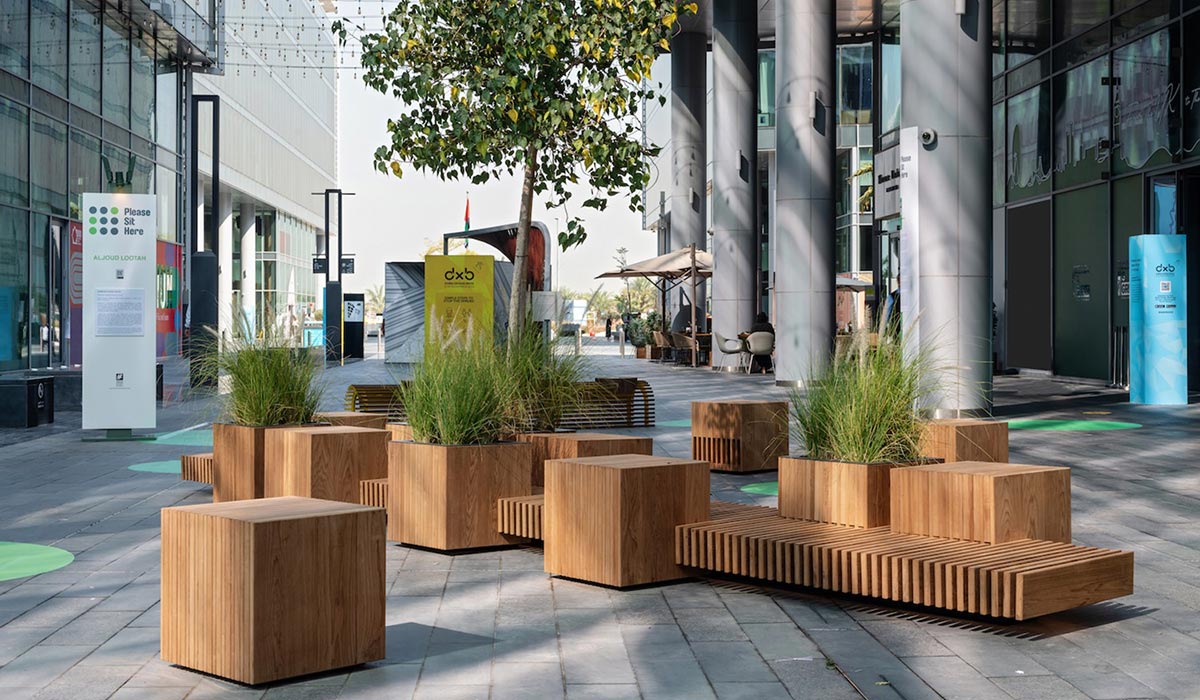 AHEC unveils three COVID-proof outdoor benches at Dubai Design Week 2020