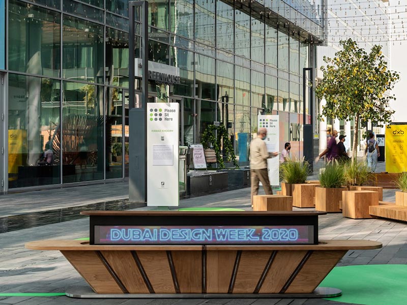 AHEC unveils three COVID-proof outdoor benches at Dubai Design Week 2020