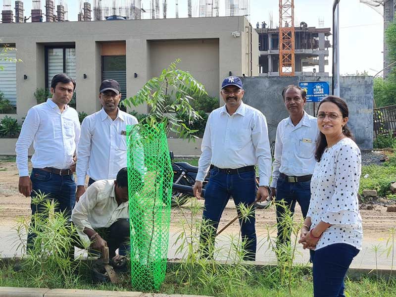BigBloc Construction celebrates World Green Building Week 2022 with CII - IGBC; Plants Neem and Karen Trees